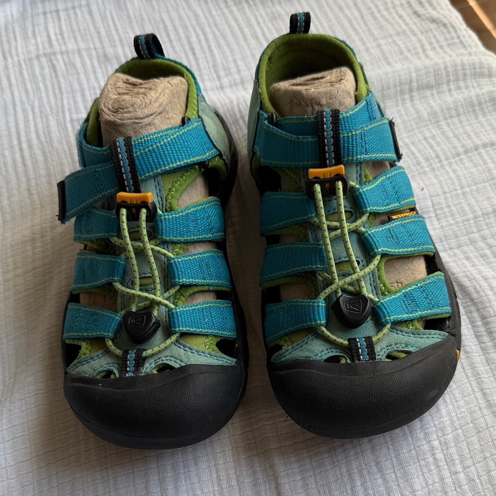 Keen Kids' Teal and Lime Sandals